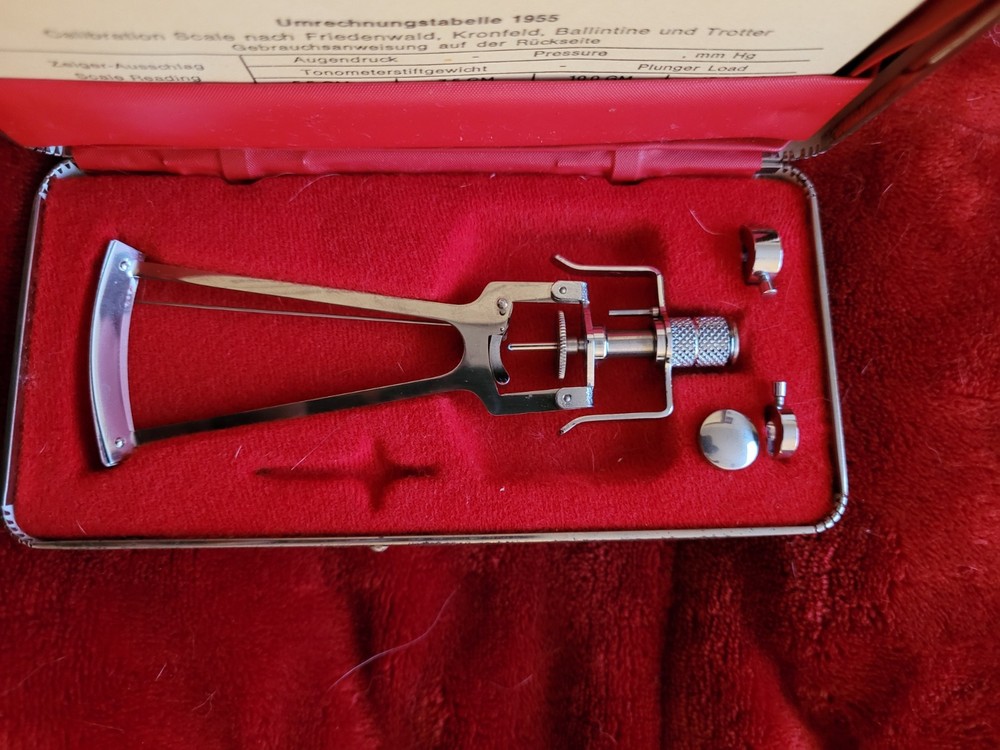Medi-Source Schioetz Tonometer with Calibration Scale for Ophthalmology in Case
