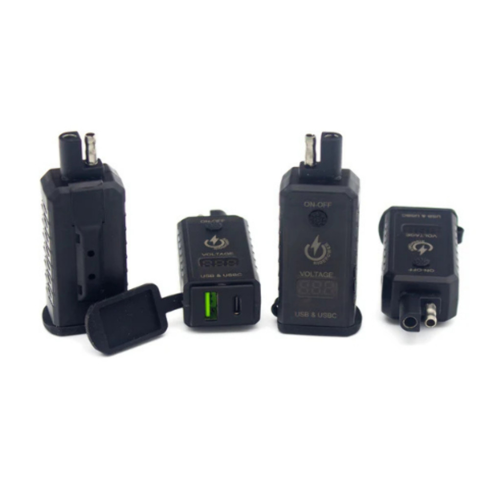 Dual USB Adaptor with SAE Connector & Voltage Indicator - Reliable Charging