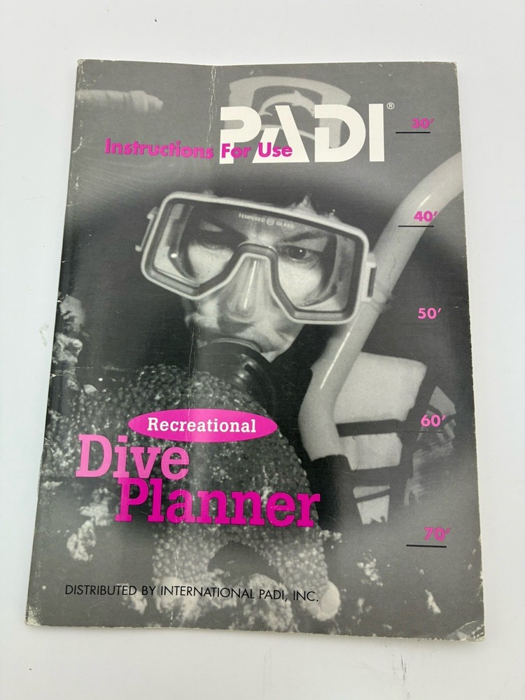 PADI Recreational Dive Planner / Instructions