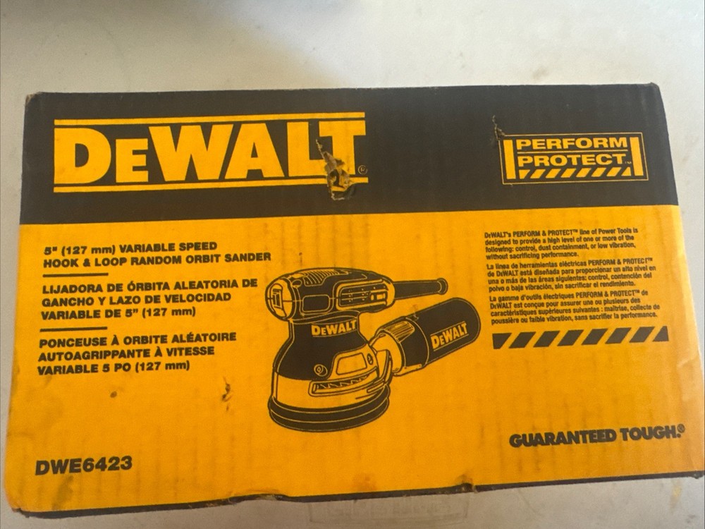 New DeWalt DWE6423 120V Corded 5-Inch Variable-Speed Random Orbit Sander