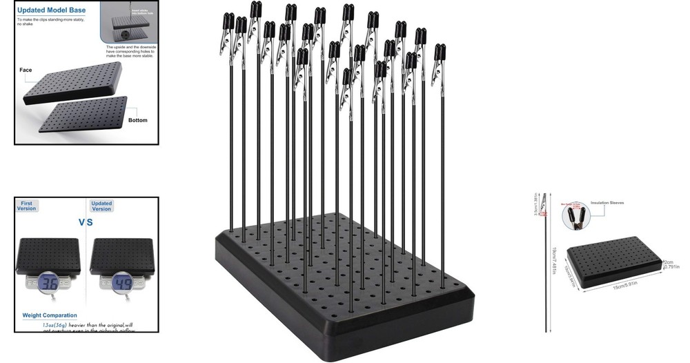 Professional Modeling Tool Kit: Stand & 20 Alligator Clips for Airbrush Use