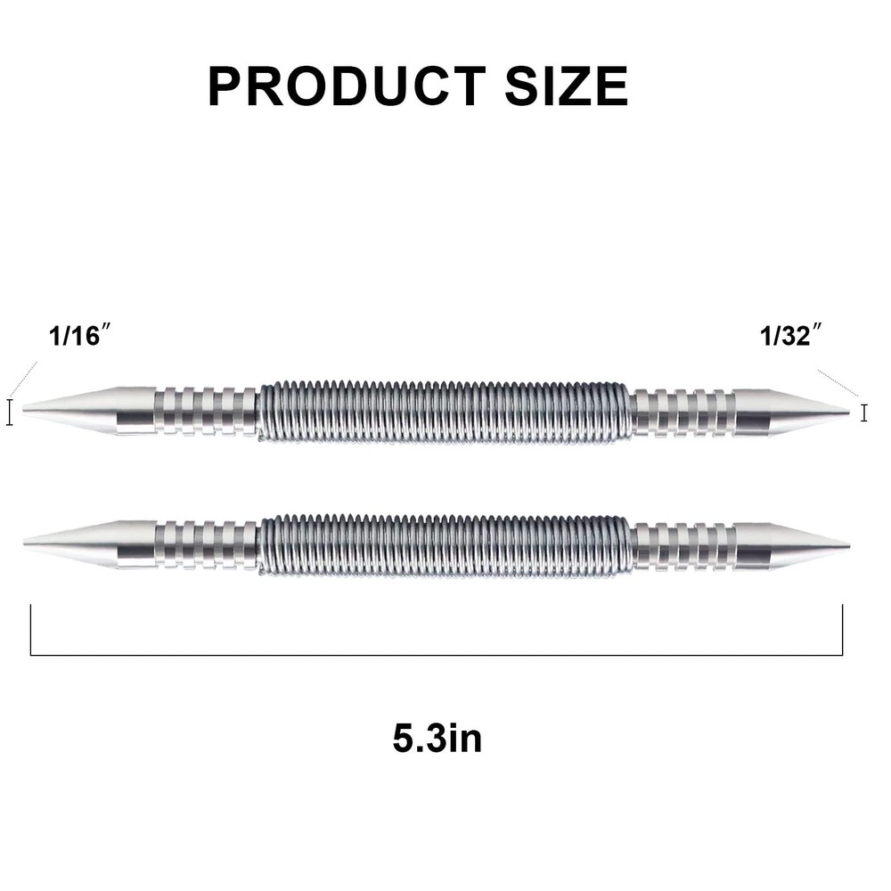 Dual Head Nail Setter Spring Loaded Nail Set Hammerless Tool Kit 2 PCS