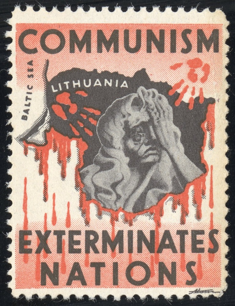 Lithuania Stamps "Communism" Propaganda Label