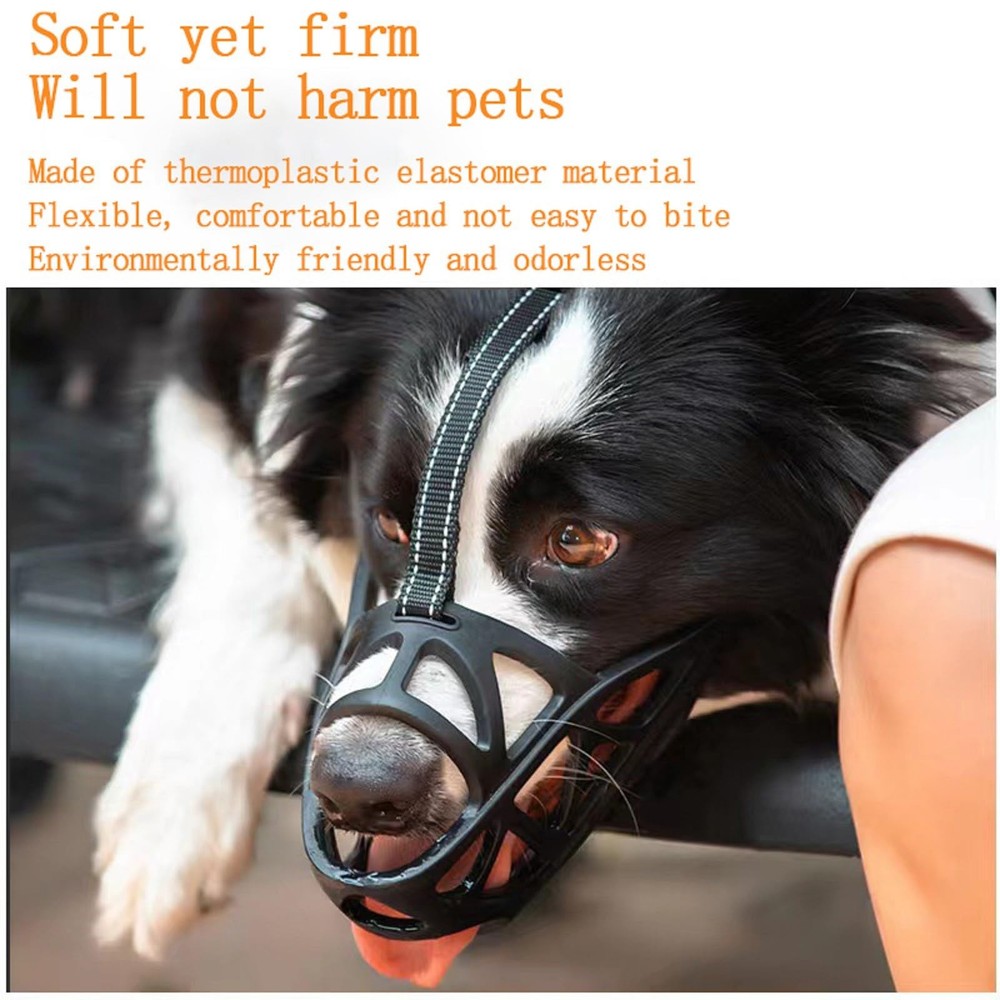 Soft Elastic Dog Muzzle for Small, Medium, Large and Extra Large Dogs, Allows...
