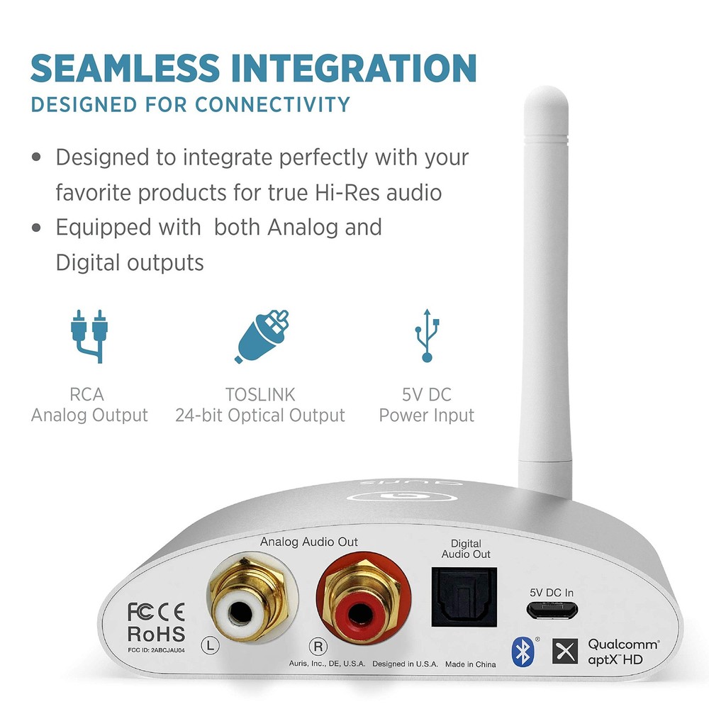 Blume HD Long Range Bluetooth 5.3 Music Receiver Hi-Fi Audio Adapter with Aud...