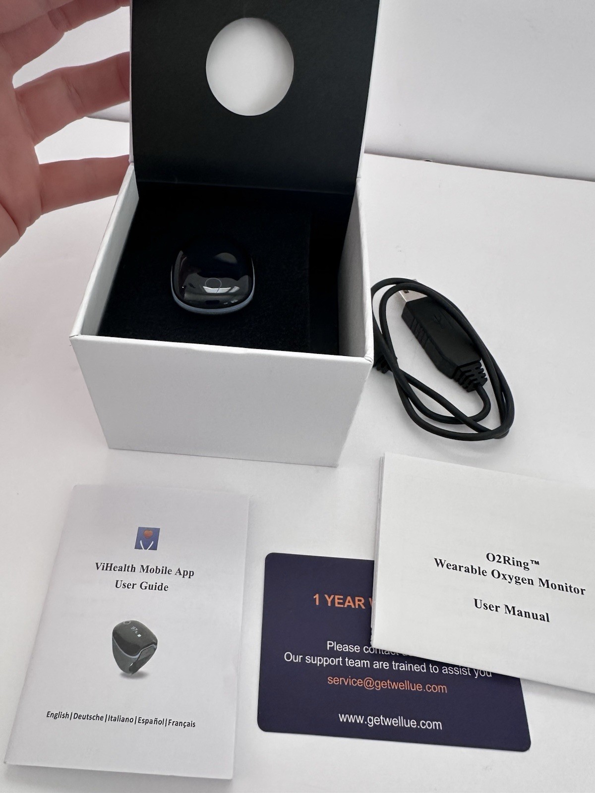 Wellue O2 Ring Oxygen Heart Rate Monitor (Model: PO2)