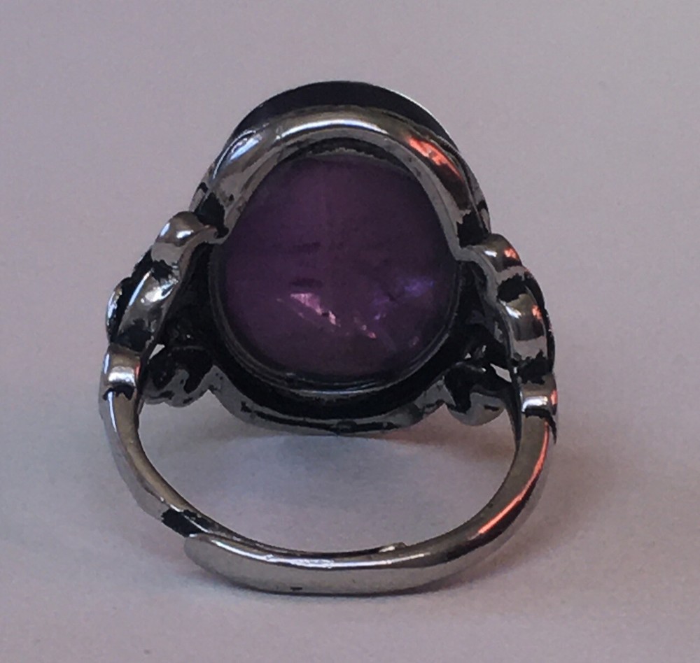 amethyst ring s925 adjustable to size 6 & 7