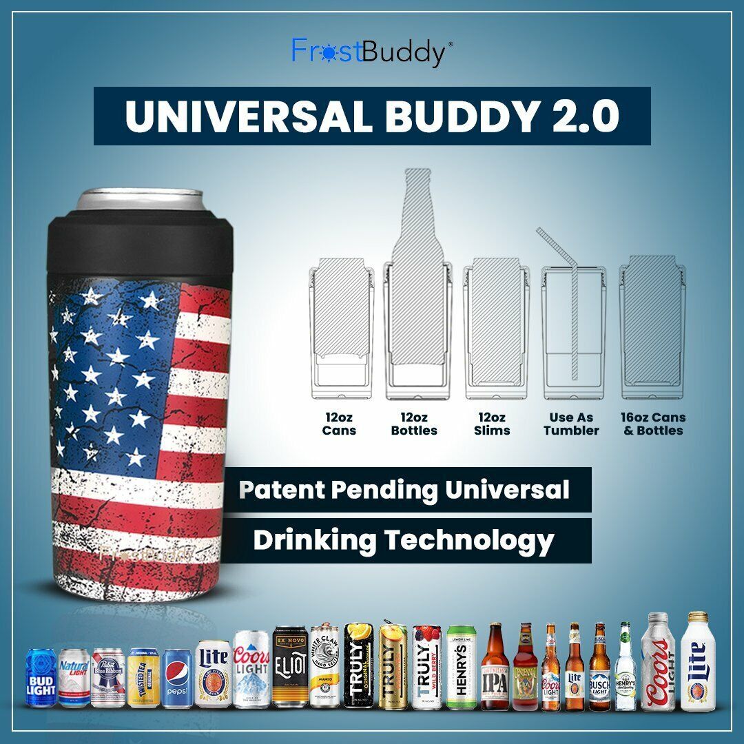 Frost Buddy​ Universal 2.0 Stainless Steel Insulated Can Cooler