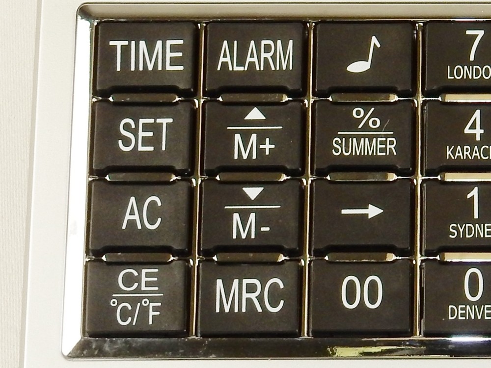 Desk Clock/Multi-Function Calculator w/World Time, Temp, Calendar, Alarm CW-801