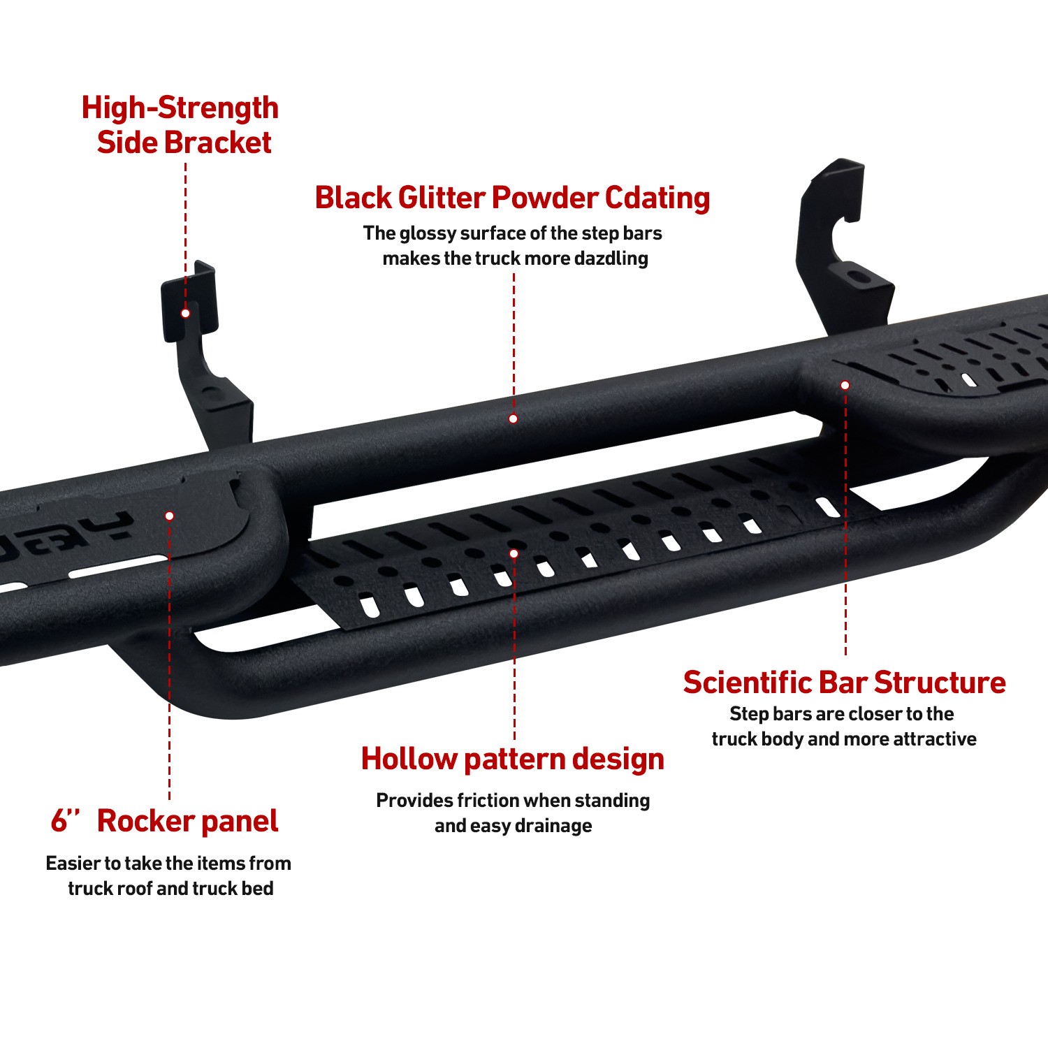 Vijay For 2015-2026 Chevy Colorado Crew Cab Running Boards & Step Bars Nerf Bar