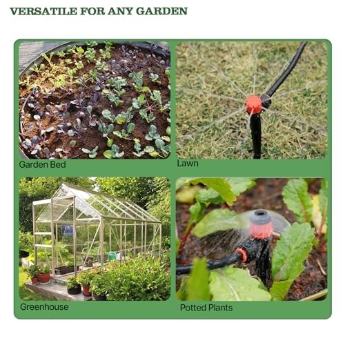 100FT Drip Irrigation Kit - All-in-One Quick-Connect System, 22 Adjustable Emitt