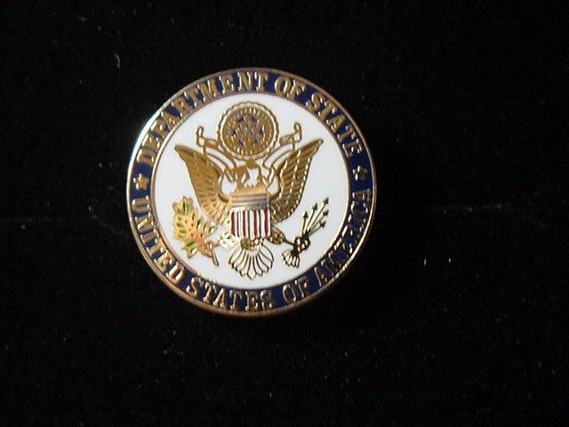 U S Department of State Lapel Pin DOS -Color Seal- Free Shipping in US