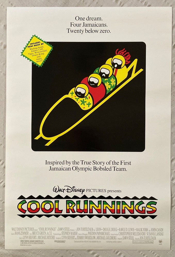 Cool Runnings 1993 Movie Promo Poster Cool Runnings Jamaican Olympic Bobsled L