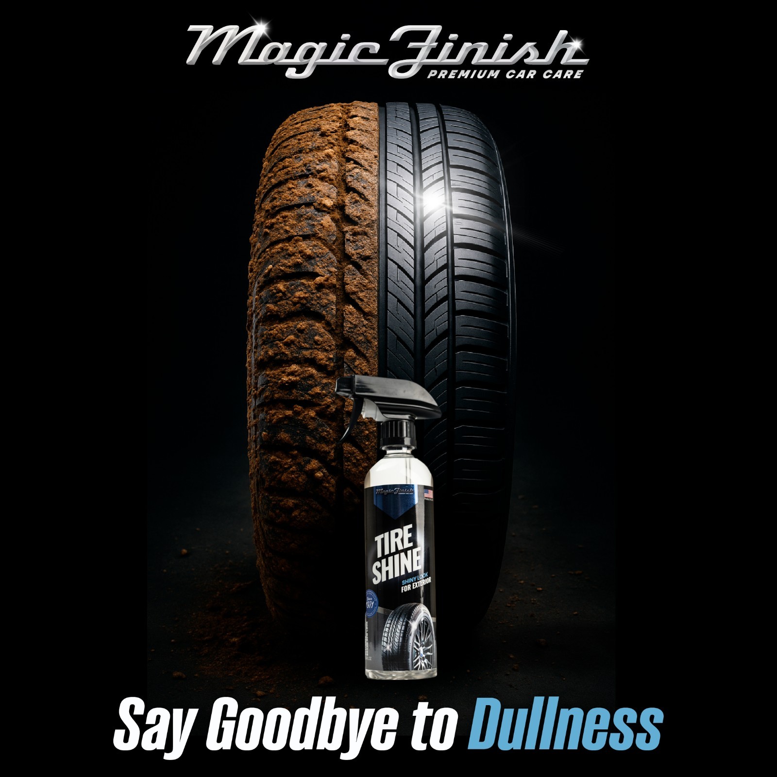 Tire Shine (16 fl oz) – Silicone-Based Tire Dressing for Long-Lasting Wet Look