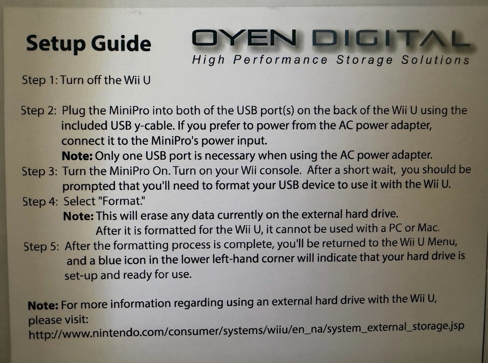 Oyen Digital 2TB Wiiu External Storage