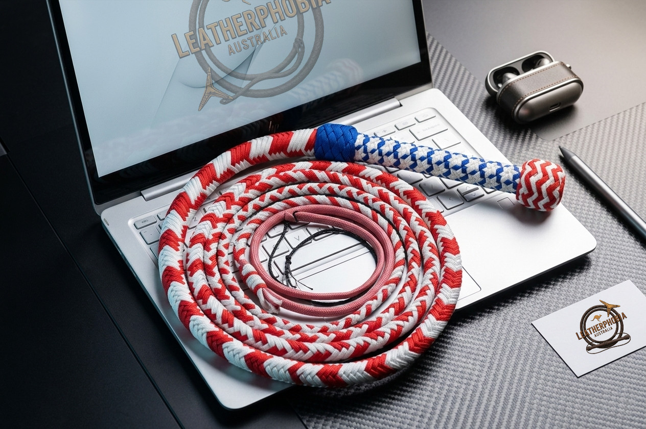 Para-cord Nylon whip Stars Design Whip 2.5 to 24 Feet Long 16 Strands Bullwhip