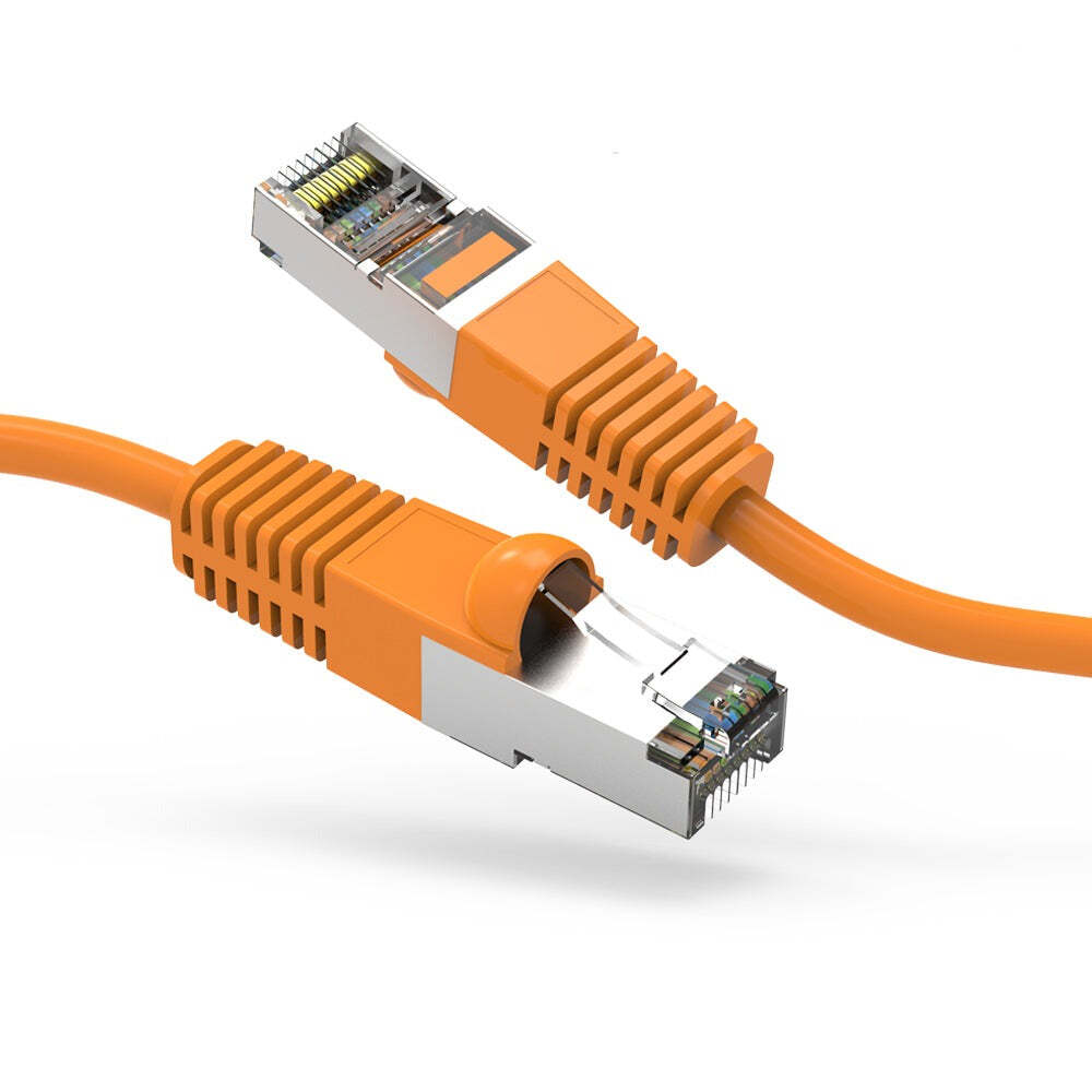 3Ft CAT5E Shielded (FTP) Ethernet Network Booted Cable Orange