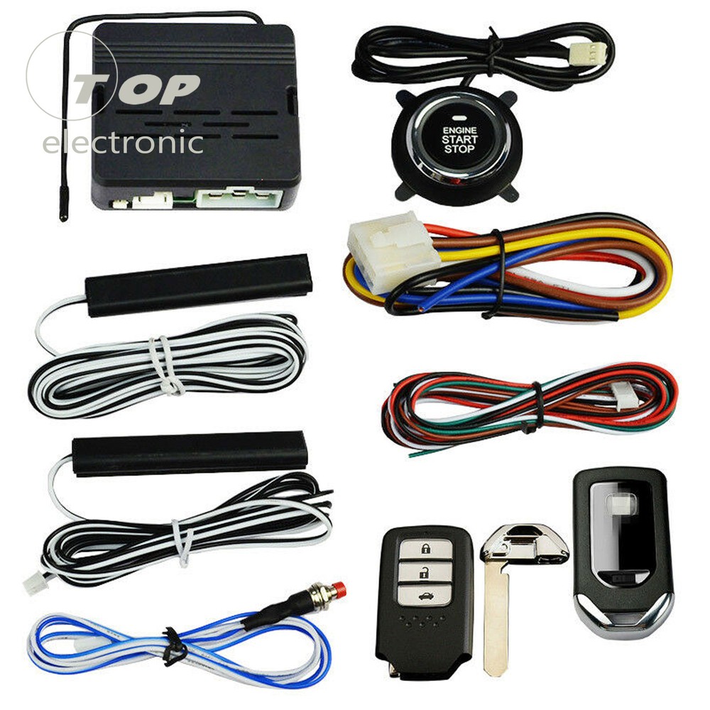 GPS Car Alarm Security System Push Button Start Passive Keyless Remote Kit