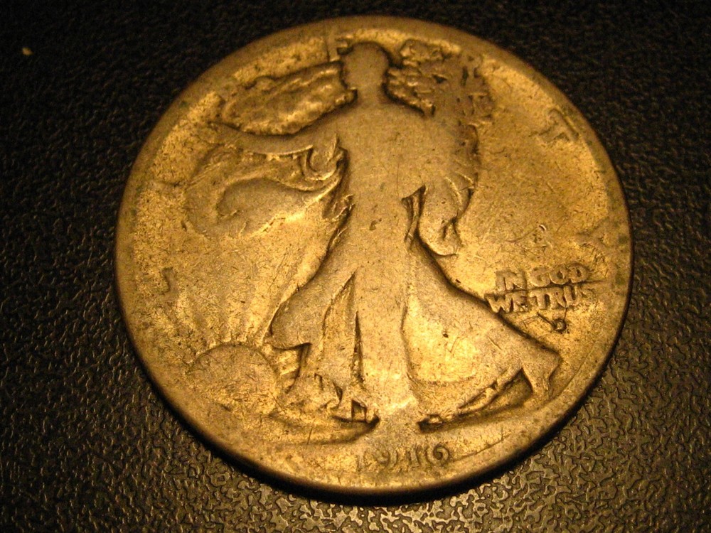 1916-D 90% Silver Walking Liberty Half Dollar