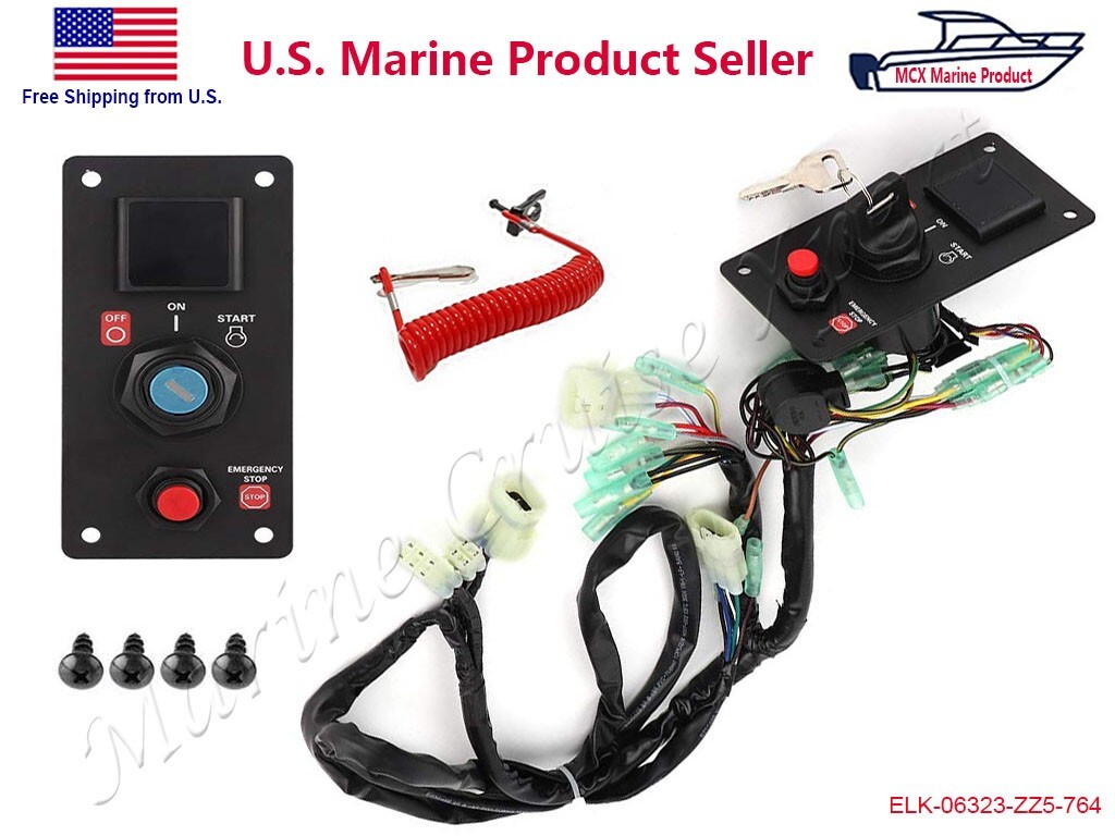 06323-ZZ5-764 Ignition Key Switch Panel Honda Outboard Remote Control Box