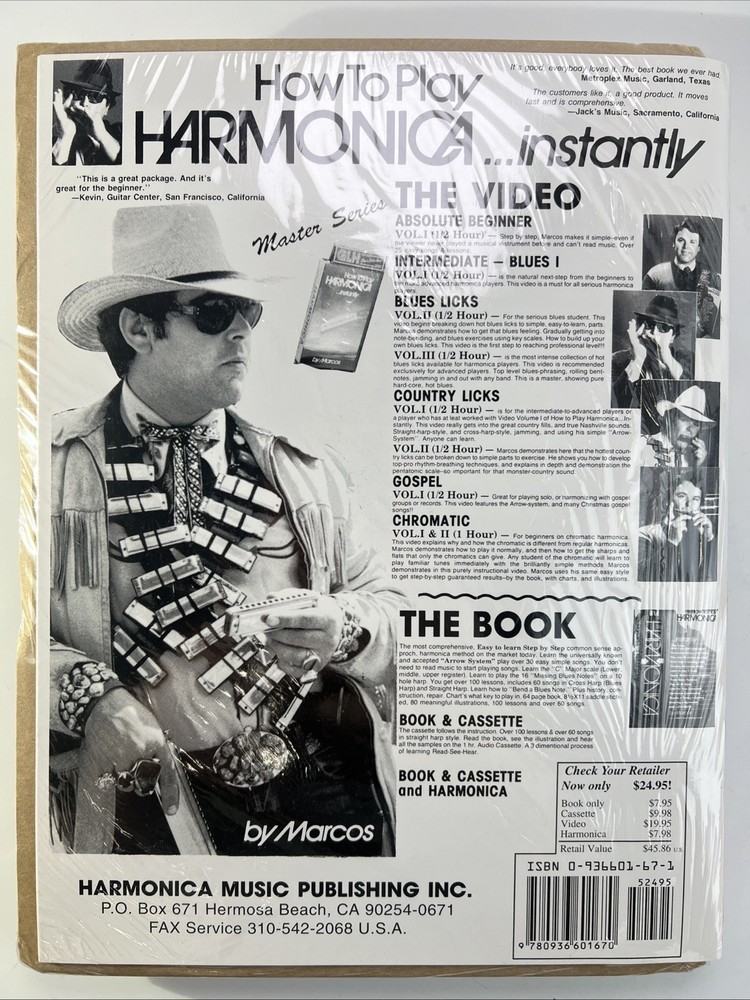 Marcos How To Play Harmonica DVD Complete Set Instruction Book & Harmonica NEW