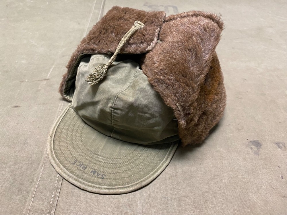 ORIGINAL POST WWII US ARMY M1943 WINTER PILE HAT CAP-MEDIUM SIZE 7