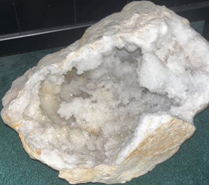 Large White Crystal Geode Mineral Display Specimen