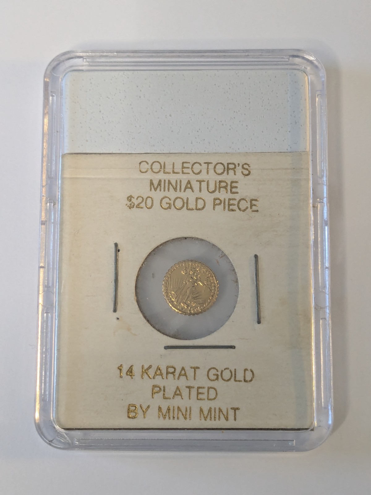 14 Karat Gold Plated Miniature $20 Gold Piece by Mini Mint