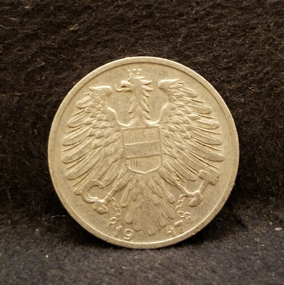 1947 Austria schilling, early post war Sower type, KM-2871