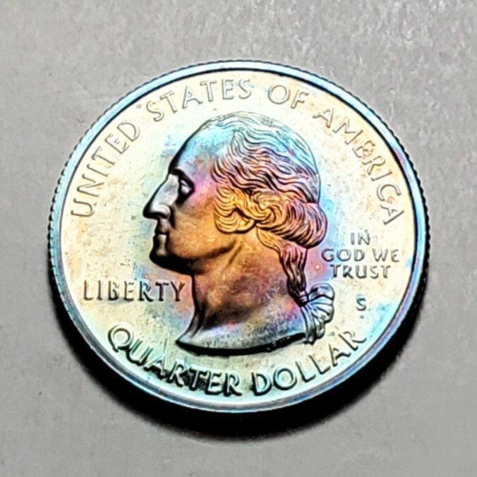 TONED 1999 S DELAWARE STATE QUARTER CLAD PROOF UNC #C2865