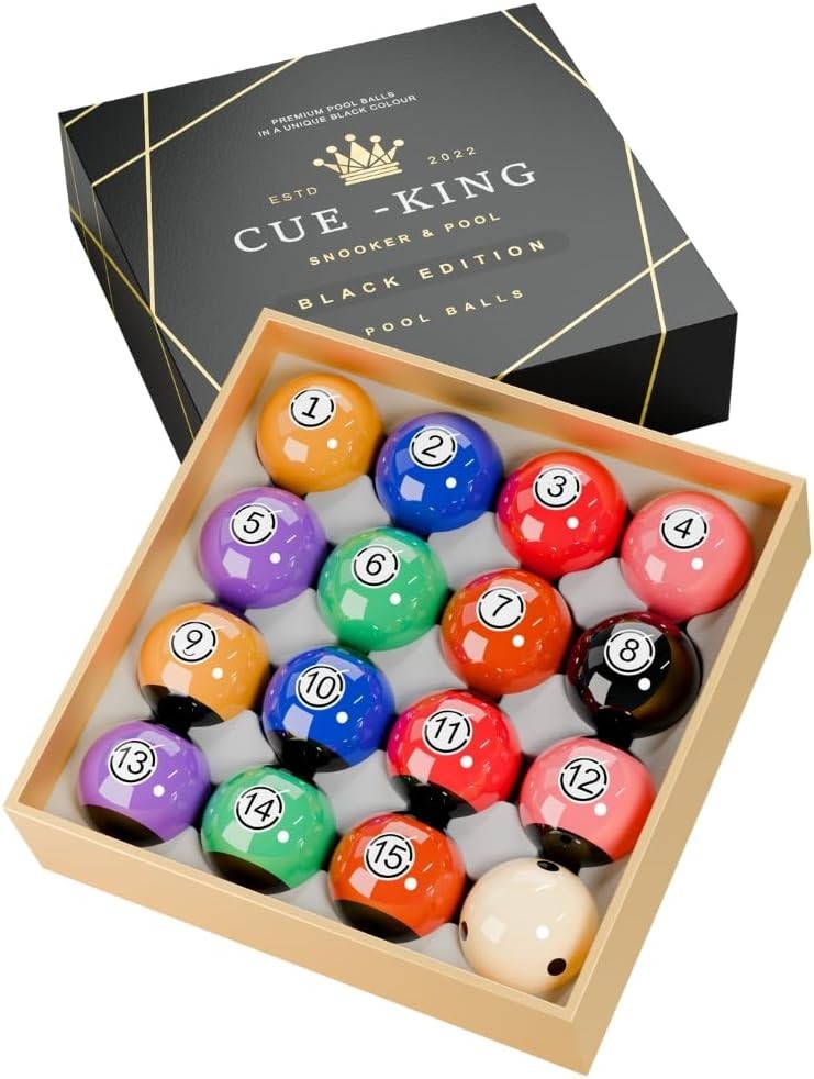 Precision Engineered Black Edition Pool Balls - Ideal Gift for Billiards Lovers