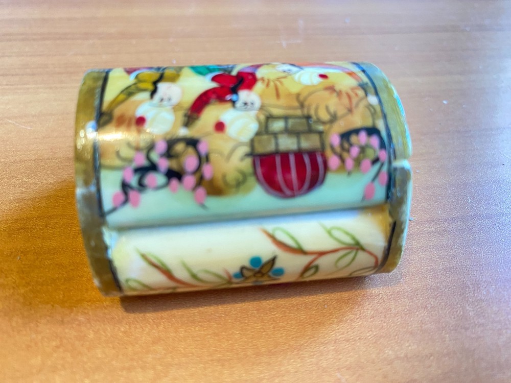 Сasket. Bone. Hand painted. Lacquer. Vintage. Middle East.