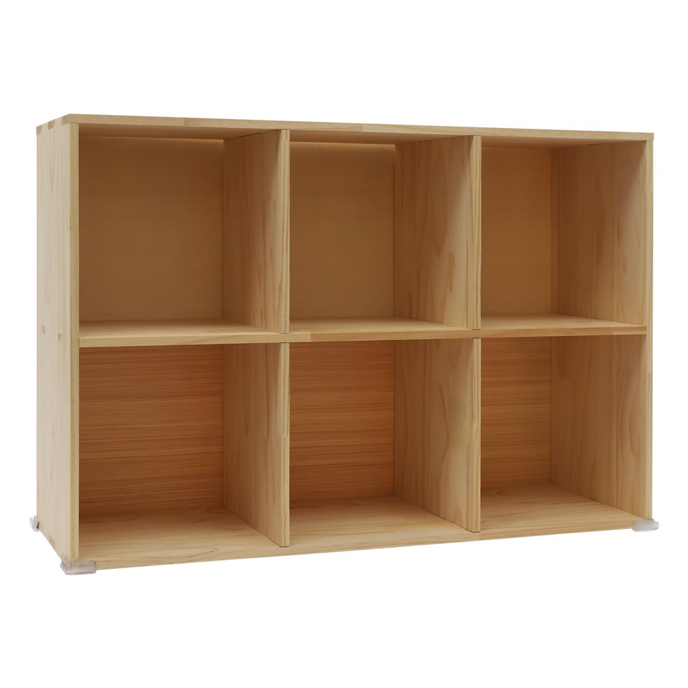 Solid Wood Bookcase with 6 Cubes - Stylish Storage & Elegant Design