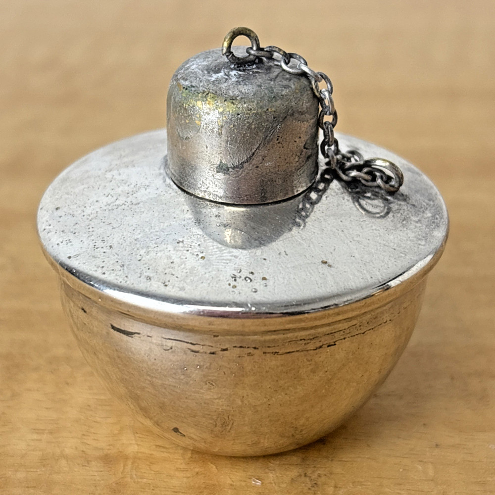 El De Uberti Silver Miniature Oil Lamp or Condiment Jar