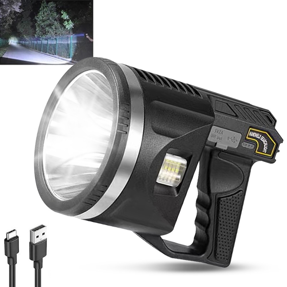 10000000 LED Flashlight Powerful Torch USB Rechargeable Spotlight Searchlight