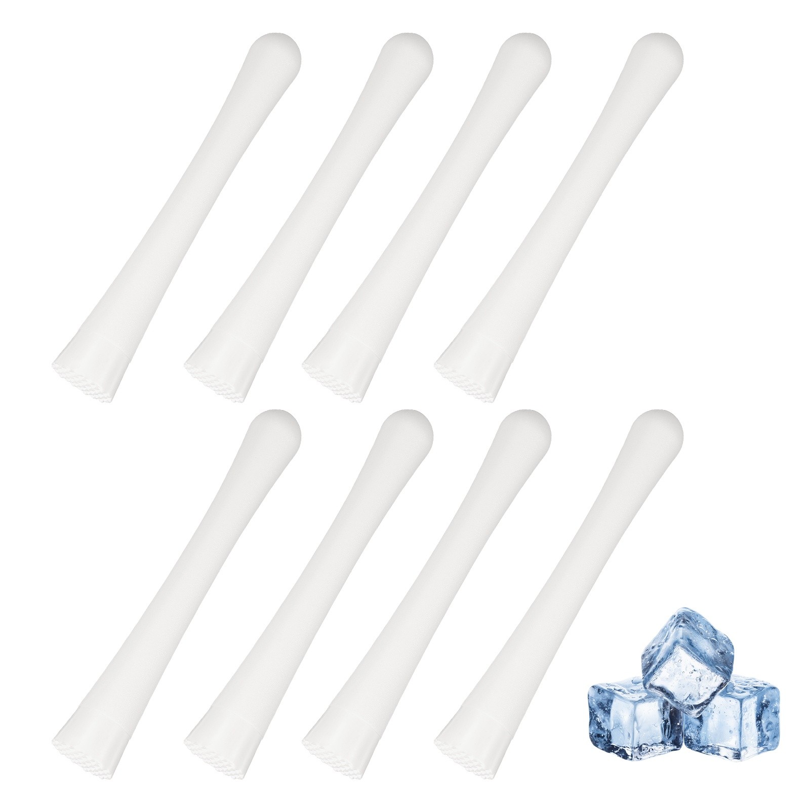 8 Pcs Cocktail Muddler, 8 Inch PP Drink Muddler, White (Thick)