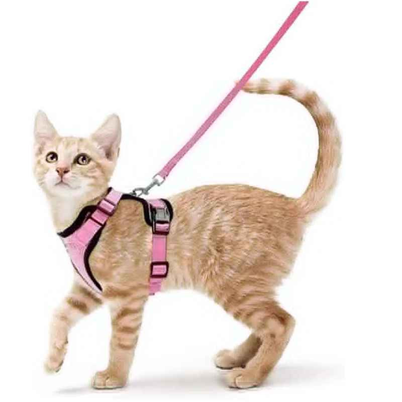 Cat Harness and Leash for Walking, Escape Proof Soft Adjustable Vest Harnesses f