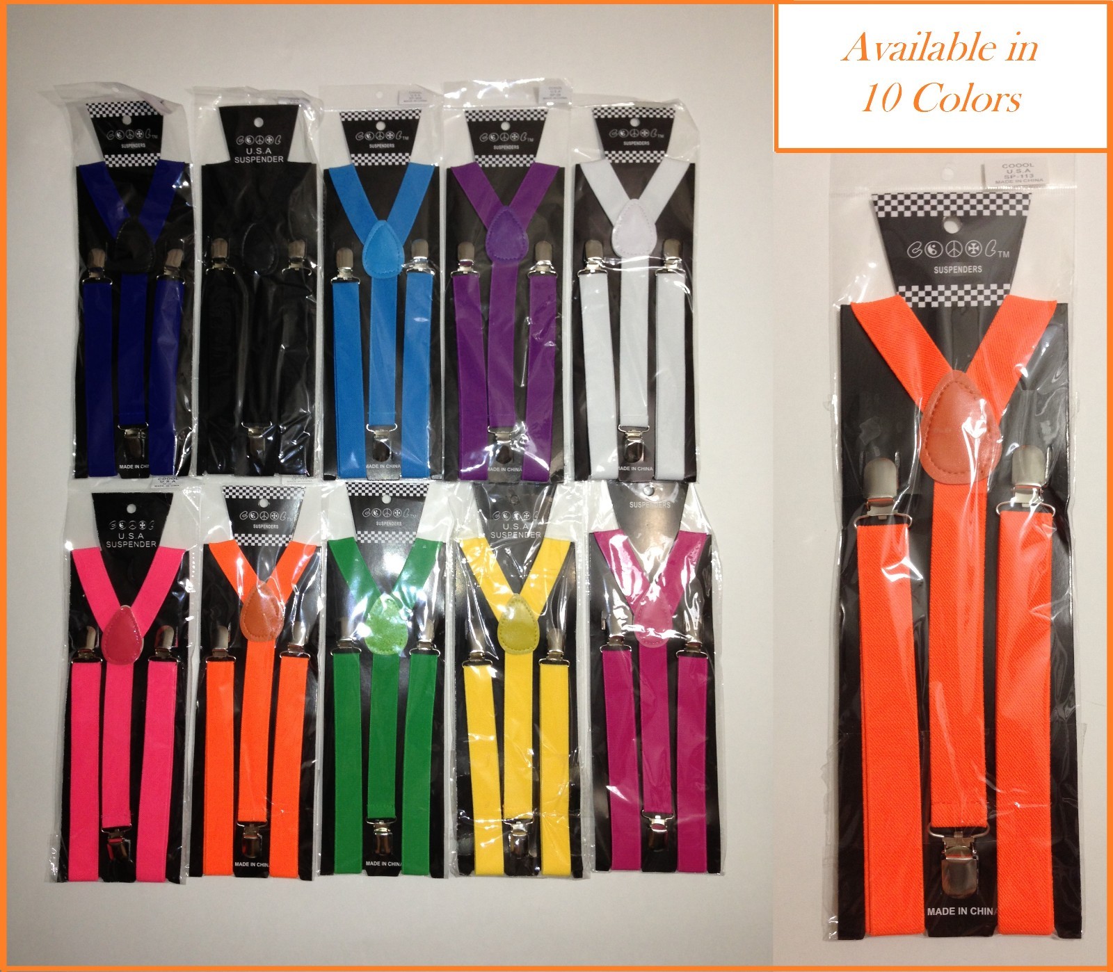 28 Colors Mens&Womens Clip-on Sexy Suspenders Elastic Y-Shape Adjustable Braces