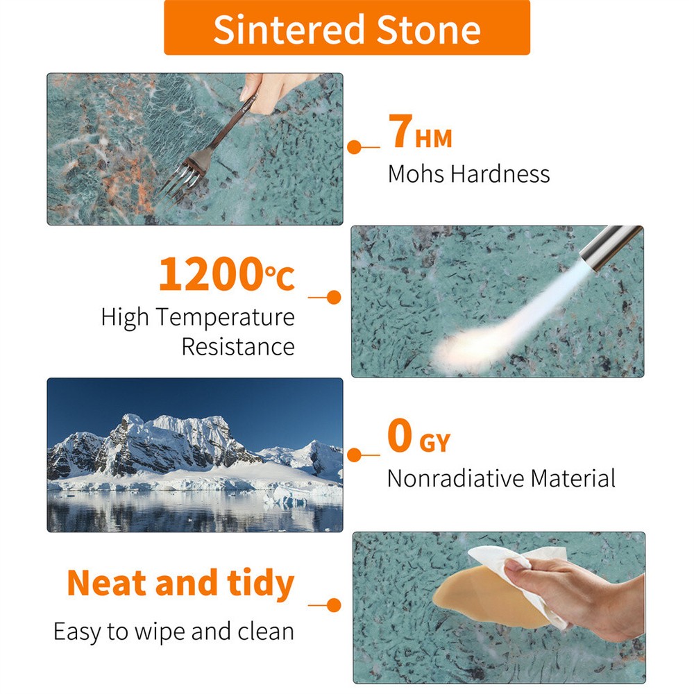 Modern Glossy Sintered Stone Console Entryway Table Sofa Side Table White/Green