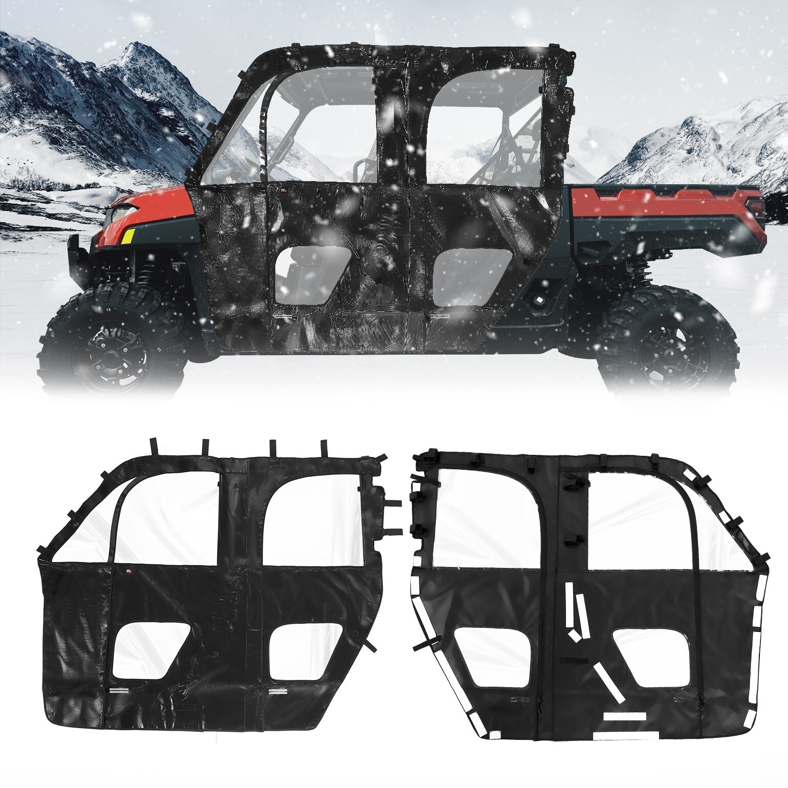 UTV Soft Cab Enclosure Full Door for Polaris Ranger CREW XP 1000 19-24