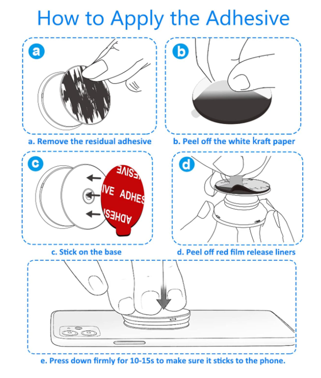 8 Pack Replacement Adhesive Pads for Pop Expanding phone Stand and Socket