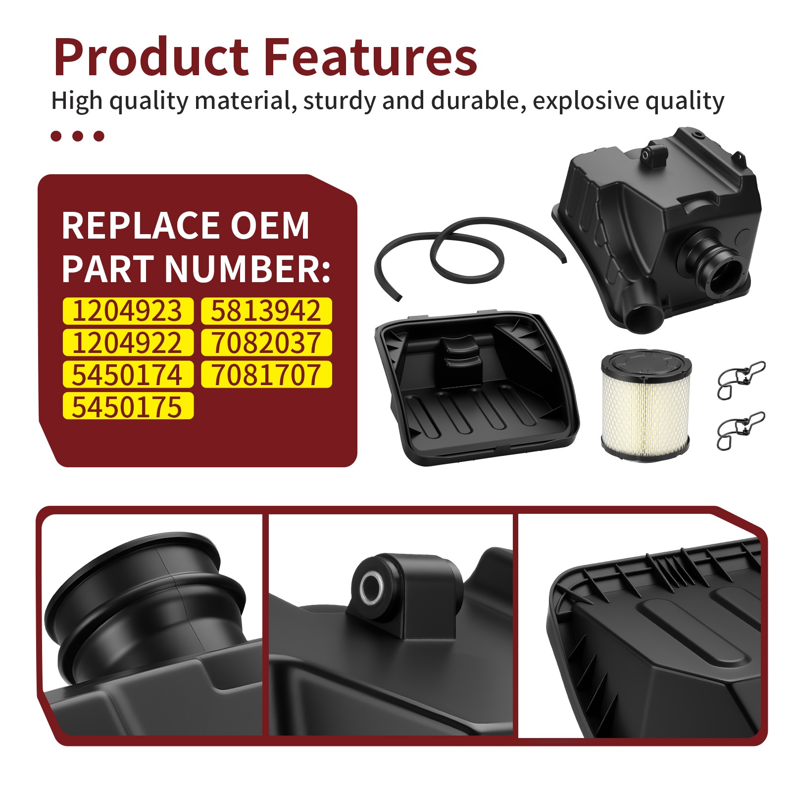 AIR INTAKE AIRBOX ASSEMBLY & AIR FILTER ELEMENT FOR POLARIS RANGER 570 500 ETX