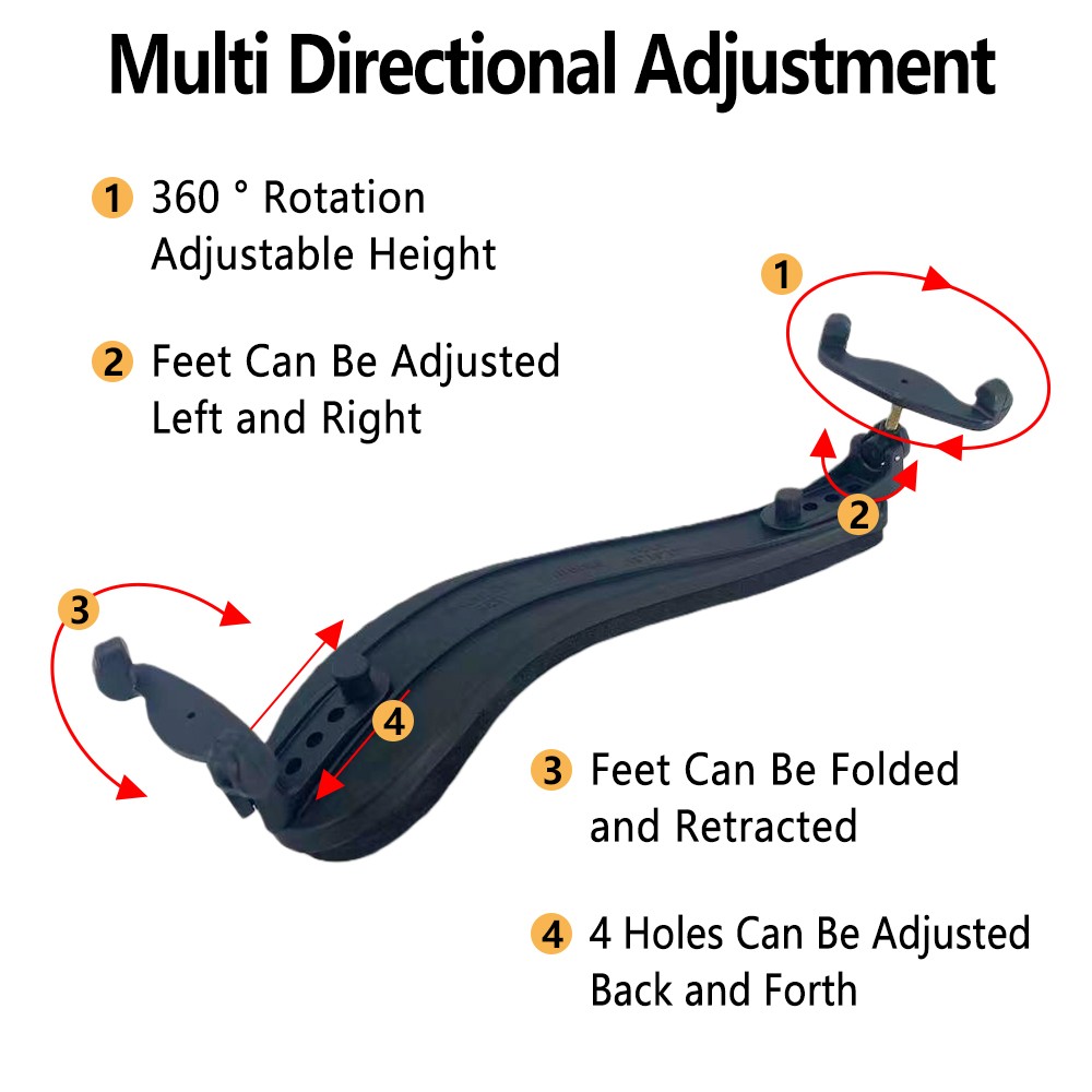 16 inch Viola Shoulder Rest Adjustable Height Rotated Angle Comfortable Durable