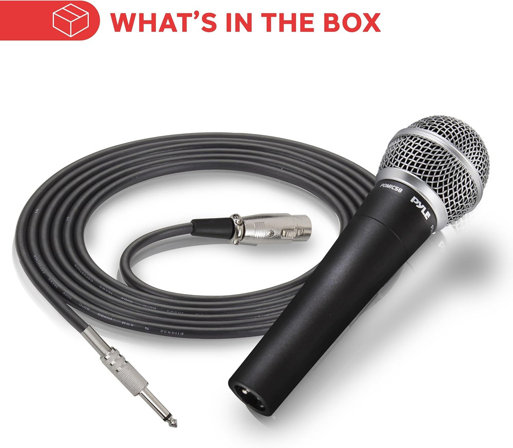 Professional Dynamic Microphone - 2-Pack Unidirectional Handheld Mic with Built-