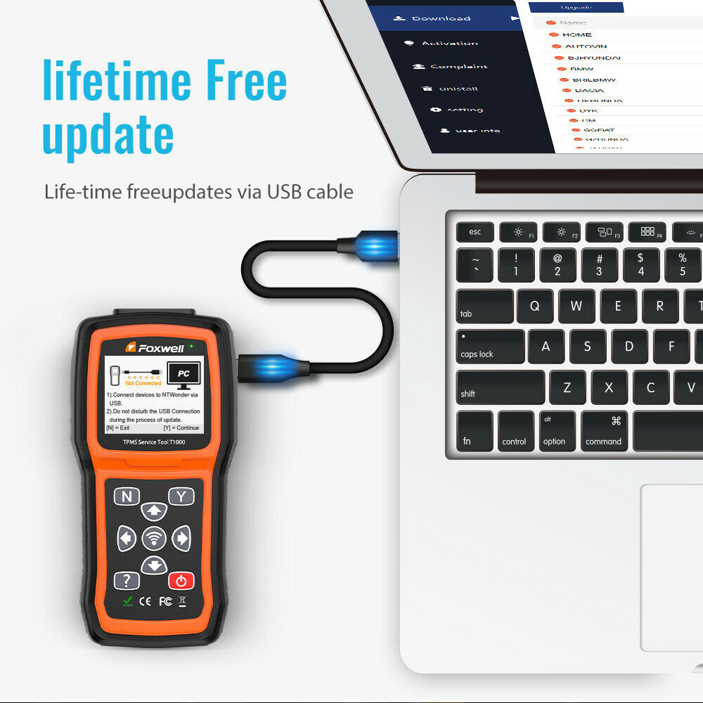 FOXWELL T1000 TPMS Programmer Tire Sensor Pressure Reset Active Diagnostic Tool