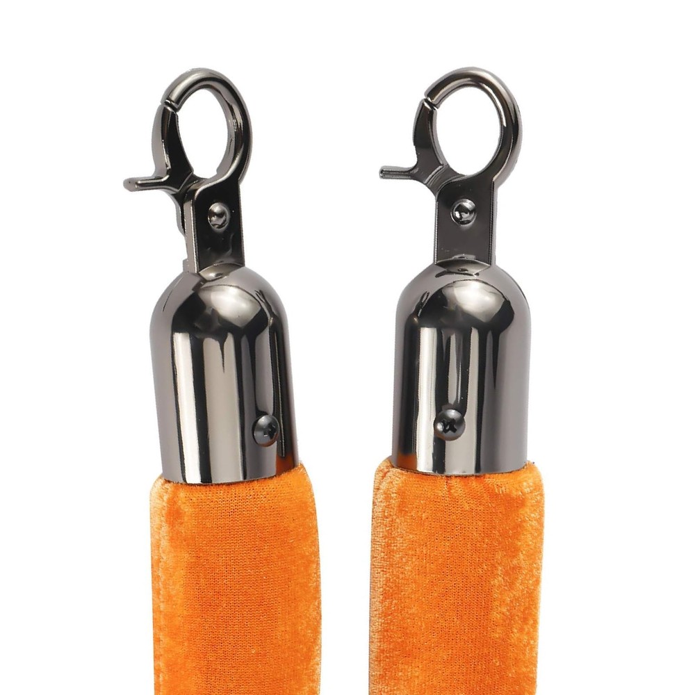 2Pack 5Ft Velvet Rope with Hooks Crowd Control Stanchion Post Queue Line Barrier