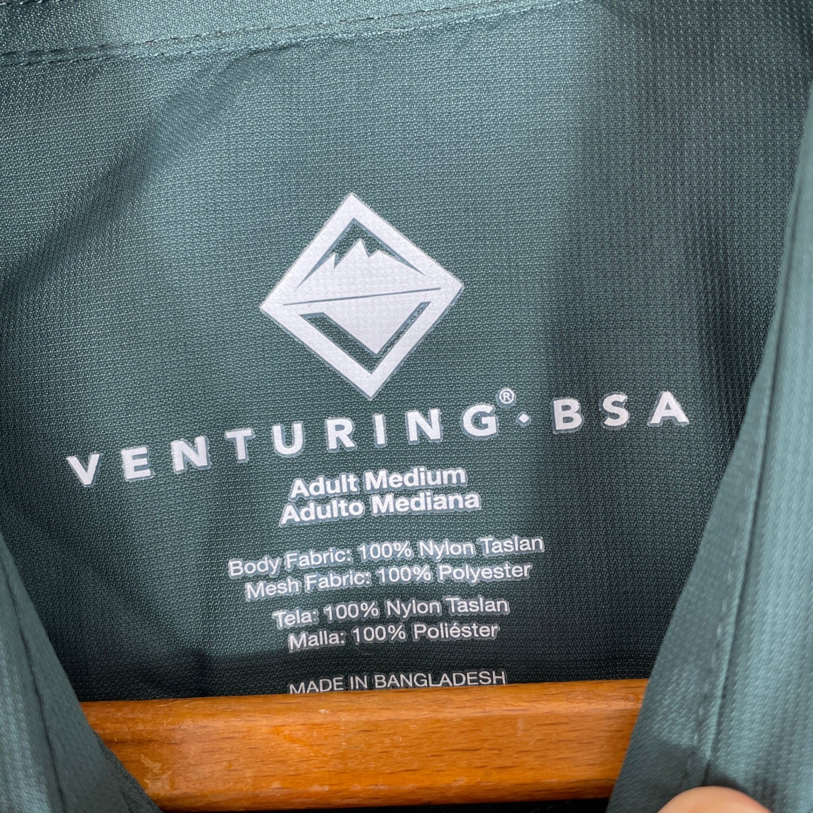 Boy Scouts Of America Venturing Uniform Shirt BSA Mens Medium Green Nylon Camp