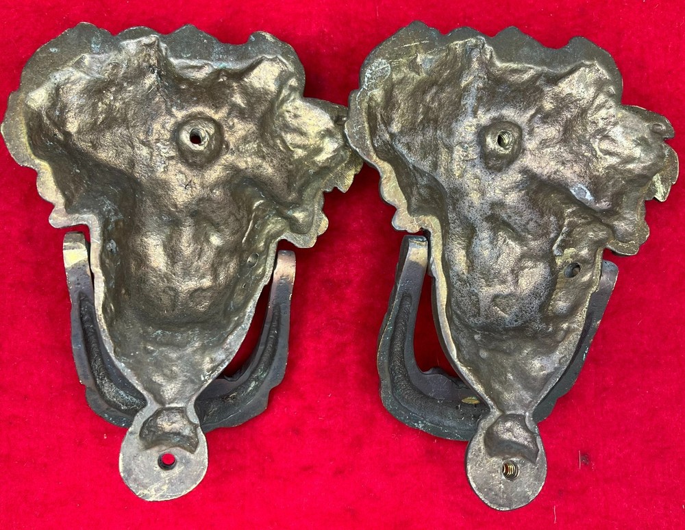 Vintage Solid Brass Large 9" Neo-Classical Apollo Door Knocker