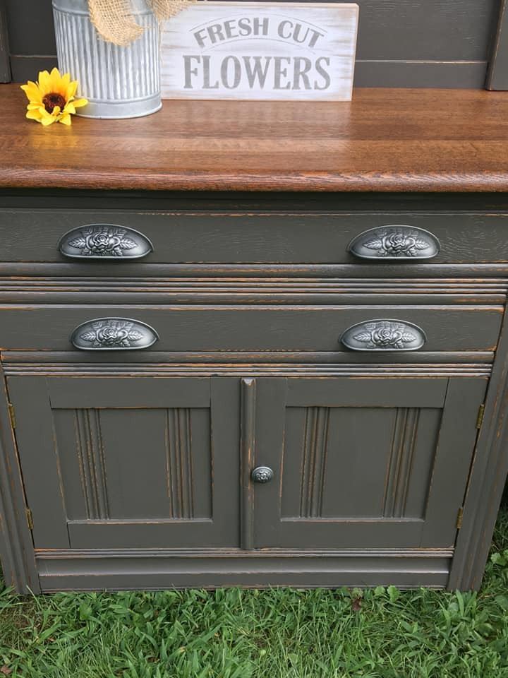 3-3/4" Old Rose Pattern Cup Pull Antique Pewter