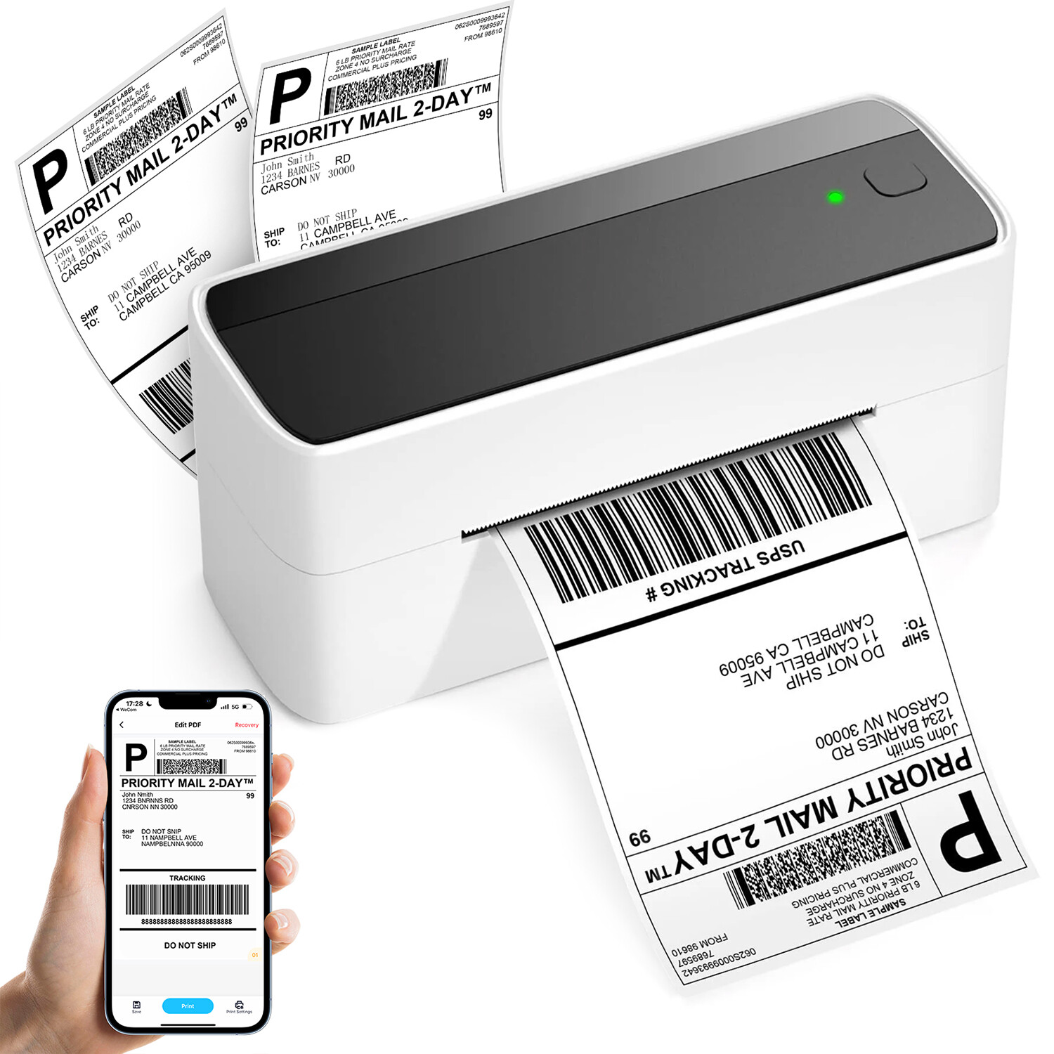 Phomemo 241BT Bluetooth Shipping Label Printer 4x6 for Small Business USPS Lot
